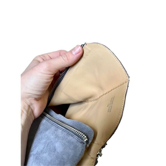 J/Slides Nila Gray Suede Women’s Chunky Boots size 10 Pull On Leather Platform S - Picture 8 of 13